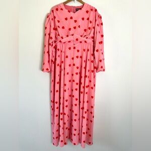 Modestly Cupcake Pink Heart Lollipop Dress 4X Maxi vintage style